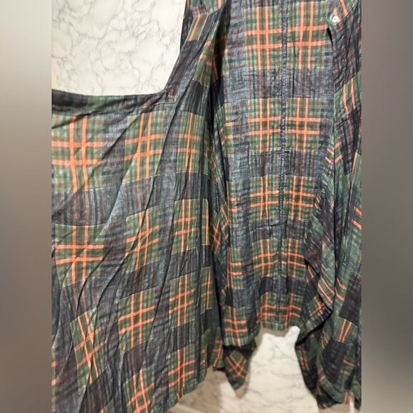 NEW Zola Premium Chic Plaid Cardigan in Green and Orange Size S - Picture 6 of 10